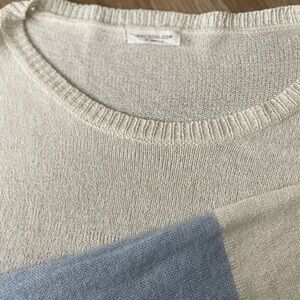 Chic Soul Cream and Blue Sweater